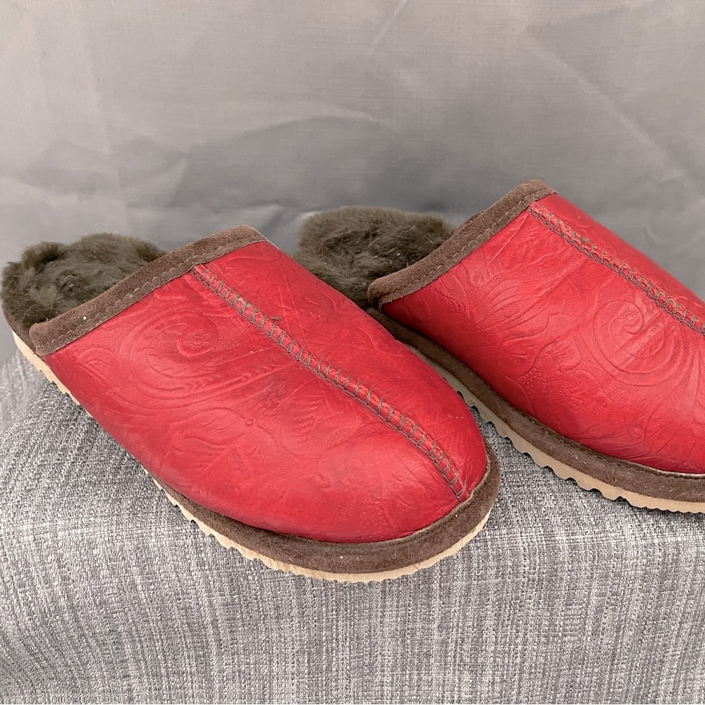 Red Leather Slippers